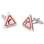 Onyx Art stylish set of Wishful Thinking cufflinks. These beautifully crafted Onyx Art road sign