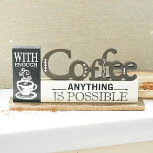 Unbranded With Coffee Anything is Possible Mantel Plaque