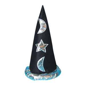 Wizard hat, silver/black