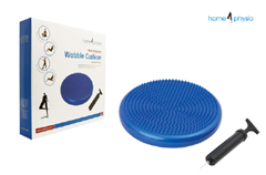 The wobble cushion (stand and sit disc) is an extremely versatile piece of equipment that combines t