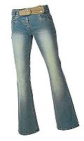 Womens Belted Jeans