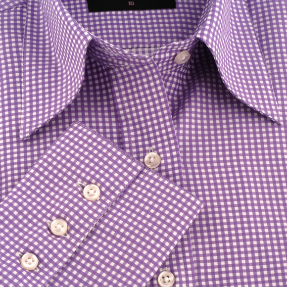 Womens Buckenham Purple Check Fitted Shirt