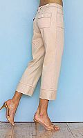 Womens Button Crop Trousers