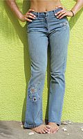 Womens Embroidered Bootcut Jeans