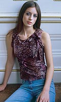 Womens Fitted Print Lace Top