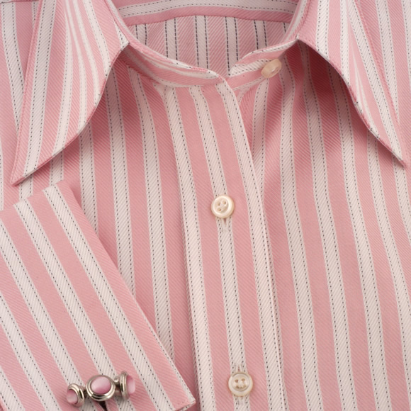 Womens Kingswood Luxury Pink Stripe Fitted Shirt