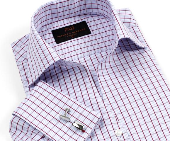 Womens Maroon Chato Check Fitted Shirt