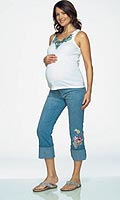 Womens Maternity Embroidered Trim Vest