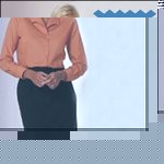 Womens Mid Blue Long Sleeved Business Blouse - Size 18