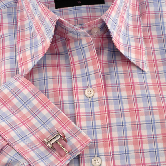 Womens Strangford Blue & Pink Check Fitted Shirt