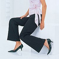 Fashionable stripe bootcut trouser. Available in p