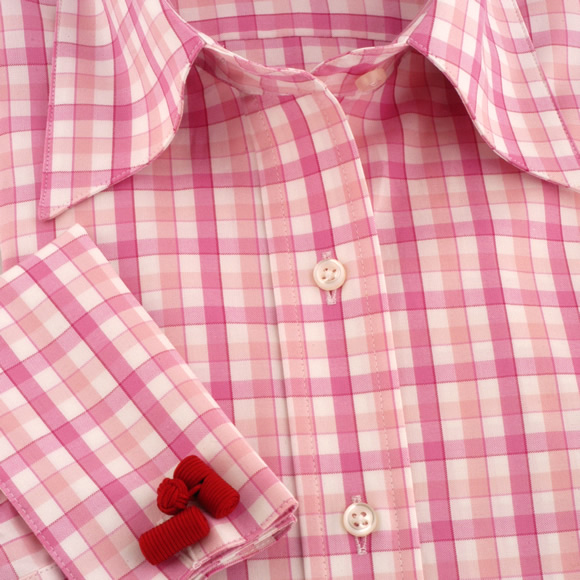 Womens Twickenham Pink Check Fitted Shirt
