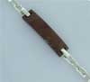 Wood & Silver Square Belcher ID Bracelet