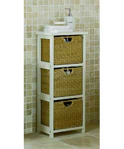 Wood And Banana Leaf 3 Drawer Chest