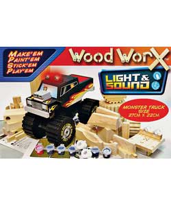 Unbranded Wood Worx Light and Sound Monster Truck