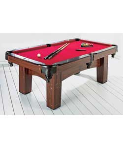 High specification home pool table.Pro style drop basket design with embossed flap.Playfield