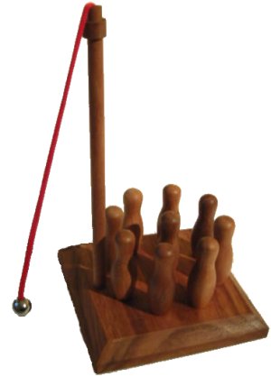 Take the pub classic into your home or office with your own mini bat skittles set. High quality