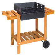 Unbranded Wooden Frame Bench Charcoal BBQ