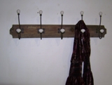Unbranded Wooden Rack Rail with 5 Coat Hooks