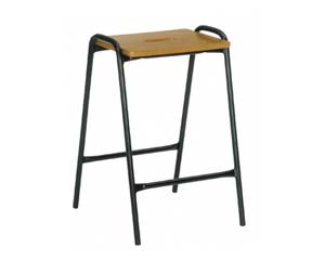 Unbranded Wooden top rect stool with footrest
