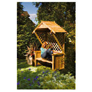 The Wooden Weston Arbour Bench comes with unusual lattice winged side panels. This arbour is made fr