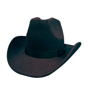 Wool Felt Cowboy hat, black large