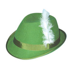 In a bright grass green this Tyrolean hat would look great for a Robin Hood theme. Deluxe Wool Felt 