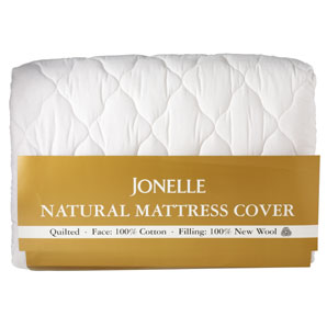 Wool-Filled Quilted Mattress Protector- Double