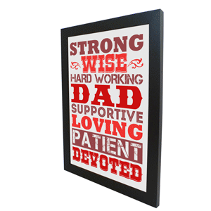 Unbranded Words for Dad Framed Print