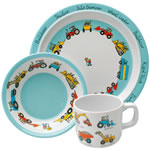 Dinner time will be fun with this Working Wheels Dinner Set. The set is from a range by Tyrrell