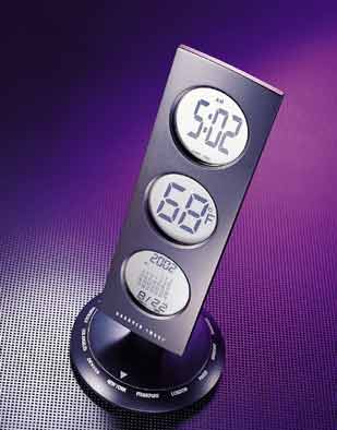 World Time Swivel Clock with Temperature 200-Year Calendar