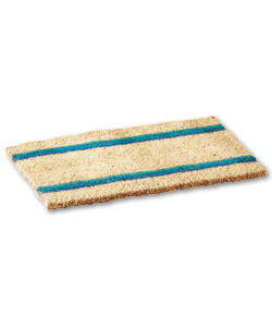 Woven Blue Stripe Coir Doormat
