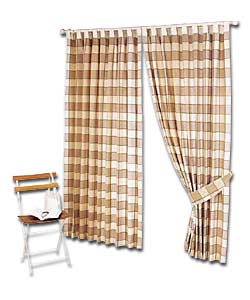 Woven Check Curtains (W)46, (D)90in