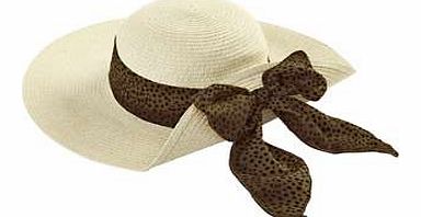Keep those rays away by wearing this stylish straw hat with attractive animal print scarf as added detail. One size fits allHat Features: Textile This item is part of our exclusive Spring 2015 range, due to launch in January. These items therefore ha
