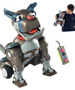 Wrex thee Dawg; is a mischievous robotic pal. He can scoot around, play and obey your commands or ju