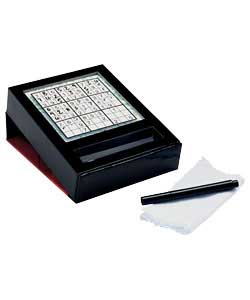 Portable and infinitely reusable  this compact box set of a hundred wipe-clean Sudoku teasers will
