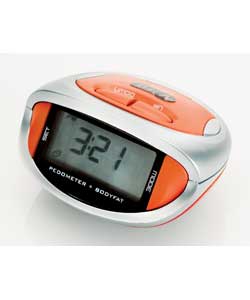 Features body fat monitor, time, step, calories burnt data, motion sensitive switch and personal dat
