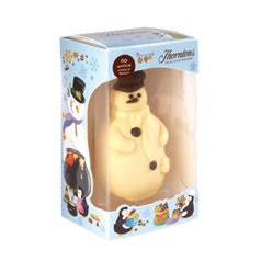 Kids will love our delicious white chocolate Snowman Model, decorated with milk chocolate.