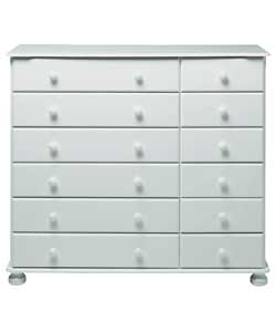 Unbranded Wycombe 6 Wide 6 Narrow Drawer Chest - White
