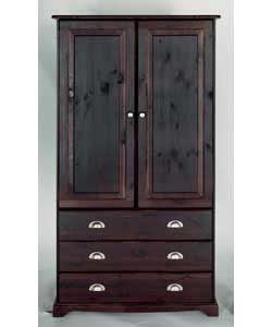 Unbranded Wycombe Dark 2 Door 3 Drawer Tallboy Wardrobe