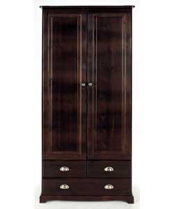 Unbranded Wycombe Dark 2 Door 3 Drawer Wardrobe