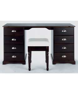 Unbranded Wycombe Dark Dressing Table and Stool