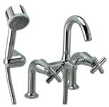 Xena Pillar Mounted Bath Shower Mixer Mixer with Single Mode Handset (Low Pressure)