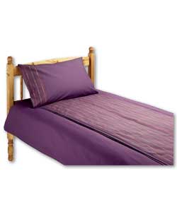 Yarn Dye Stripe Single Duvet Cover Set - Grape