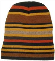 Unbranded Yellow / Brown Striped Woollen Hat by KJ Beckett