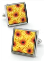 Unbranded Yellow Gerbera Cufflinks by Robert Charles
