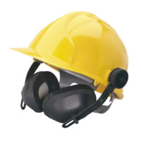 Yellow Safety Helmet with Ear Defenders - 56760