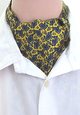 Unbranded Yellow Silk Small Paisley Casual Cravat