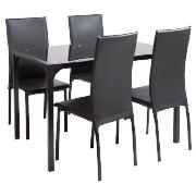 Unbranded Yen 4 Seat Table Set, Black