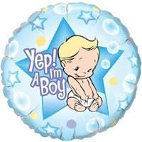 Unbranded Yep Im a Boy 18`` Foil Balloon In a Box
